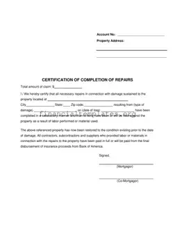 Get Completion Repairs Form