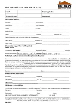 Get Equity Bank Loan Application Form