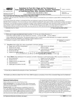 Get IRS 4852 Form
