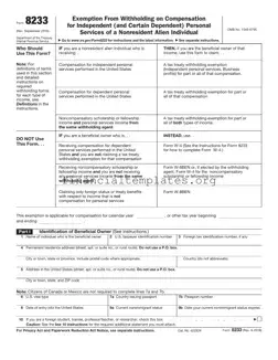 Get IRS 8233 Form