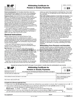 Get IRS W-4P Form