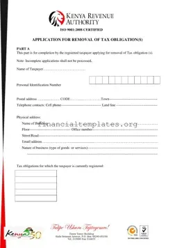 Get Kra Application Removal Tax Obligation Form