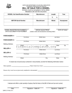 Get Maryland Boat Bill of Sale DNR B-118 Form