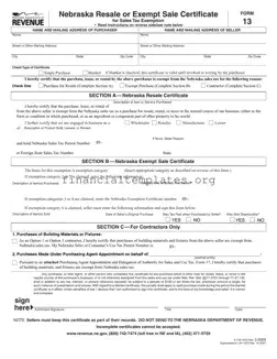 Get Nebraska Sales Tax Form