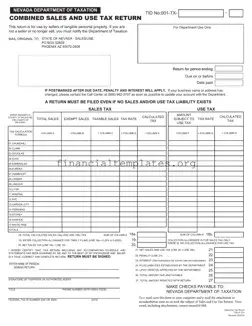 Get Nevada Sales Tax Form