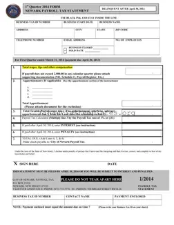 Get Newark Payroll Tax Statement Form