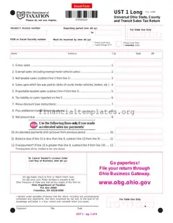 Get Ohio Sales Tax Ust 1 Form