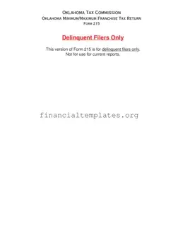 Get Oklahoma Minimum Franchise Tax Form