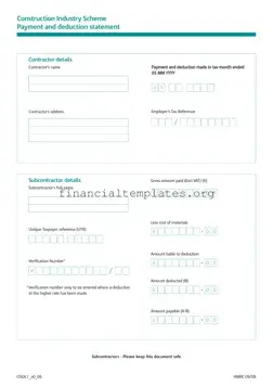 Get Payment Deduction Statement Form