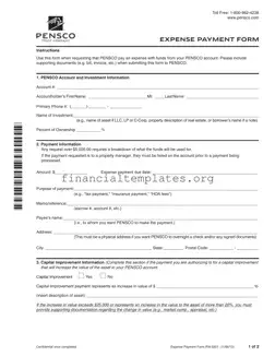 Get Pensco Expense Payment Form