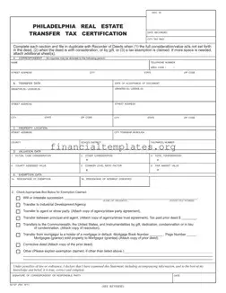Get Philadelphia Transfer Tax Form