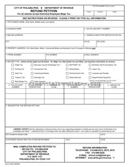 Get Philadelphia Wage Tax Refund Petition Form