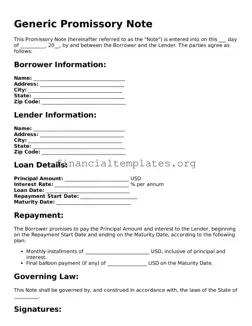 Blank Promissory Note Form
