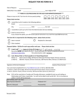 Get Request For Irs W 2 Form