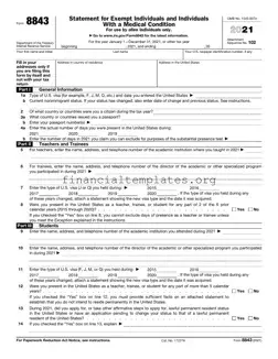 Get IRS 8843 Form
