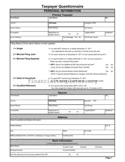 Get Taxpayer Questionnaire Form