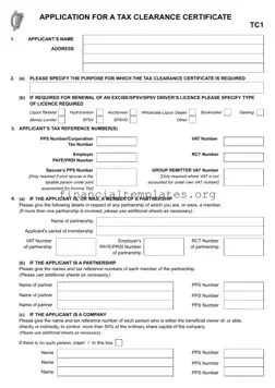 Get Tc1 Tax Clearance Form