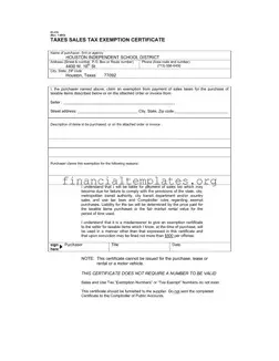 Get Texas Sales Tax Exemption Certificate Form