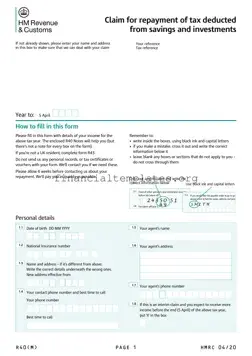 Get Uk R40 Tax Form