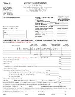 Get Waverly City Tax R Form