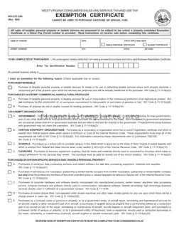 Get Wv Tax Exempt Form