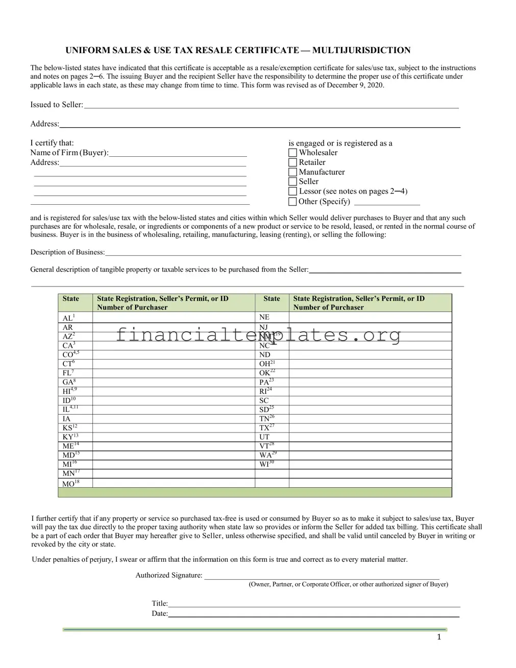 Get Sales Tax Certificate Form