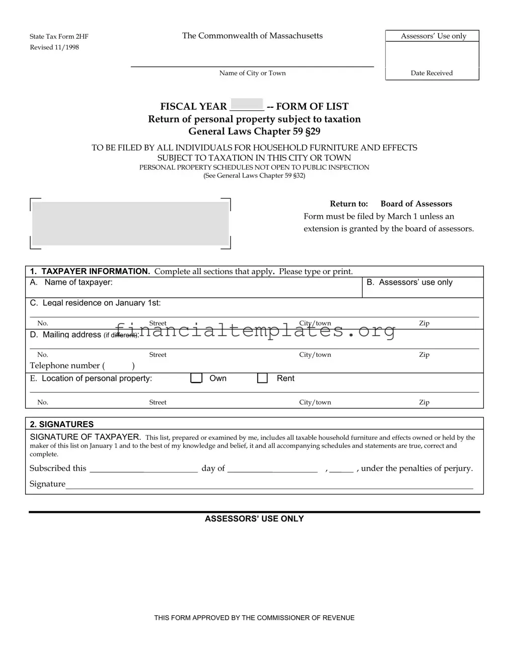 Get State Tax 2Hf Form
