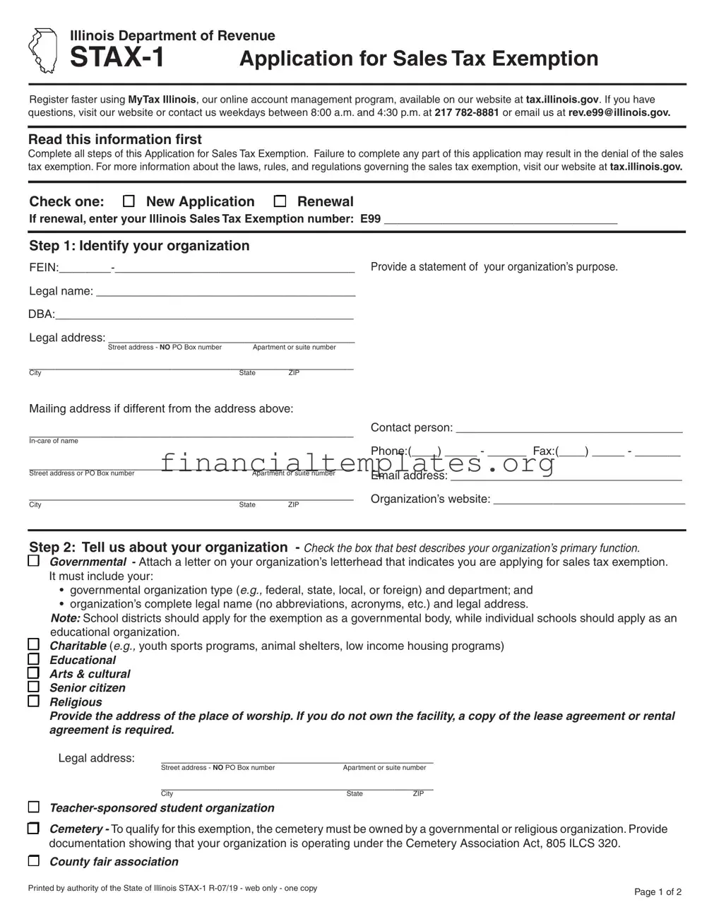 Get Stax 1 Form