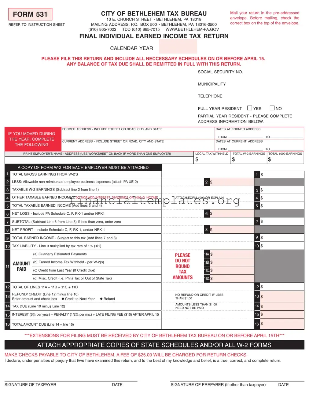 Get Tax 531 Form