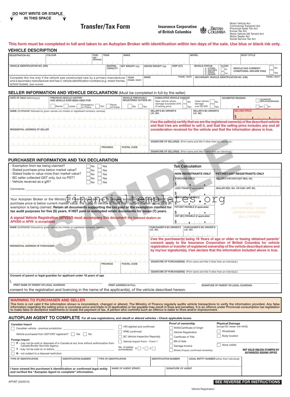 Get Tax Apv9T Form