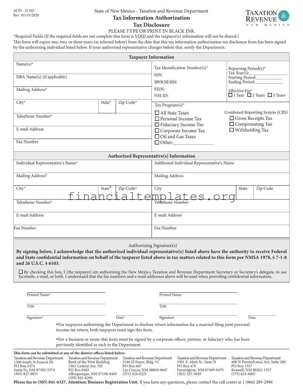 Get Tax Information Authorization Form