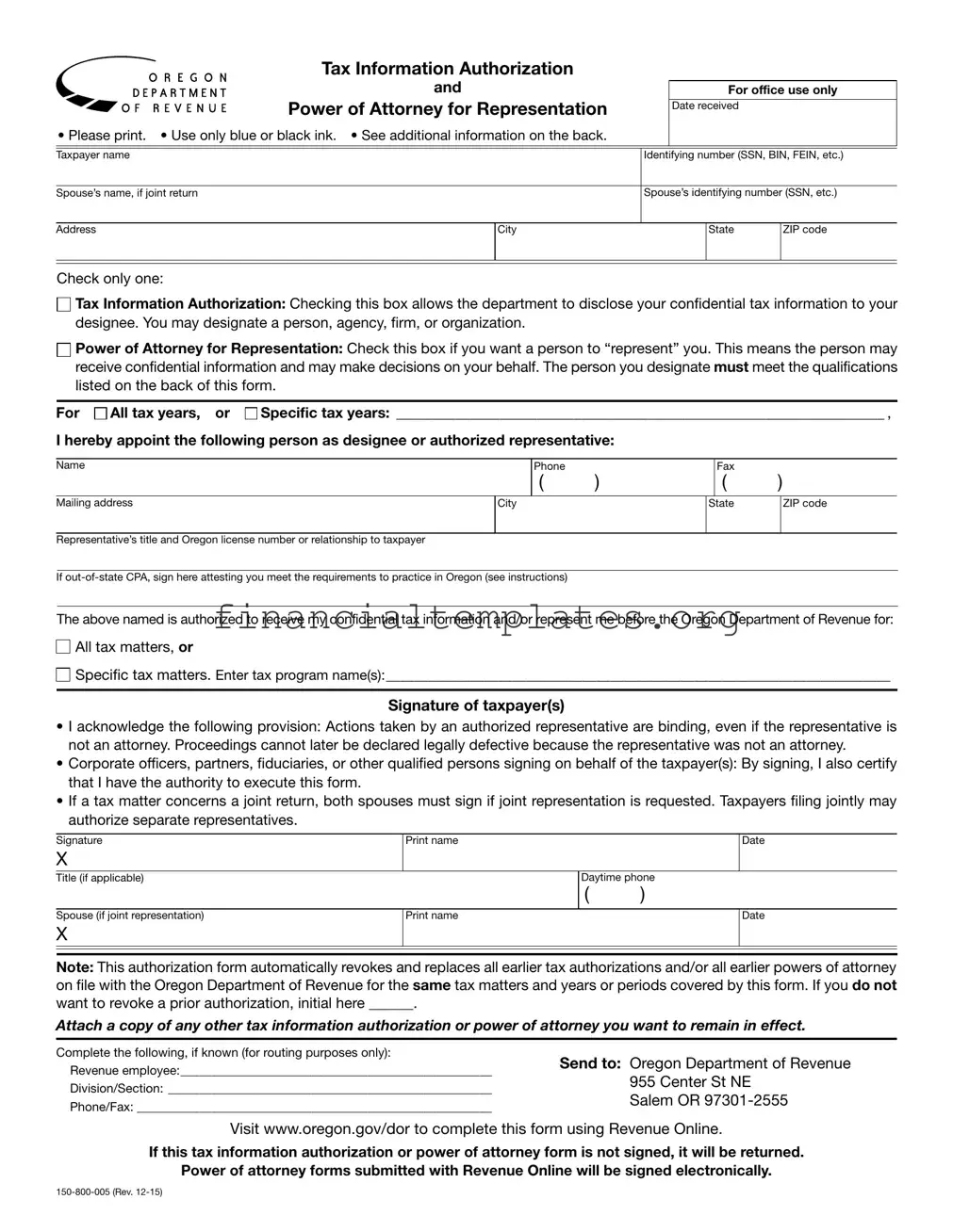 Get Tax POA 150-800-005 Form