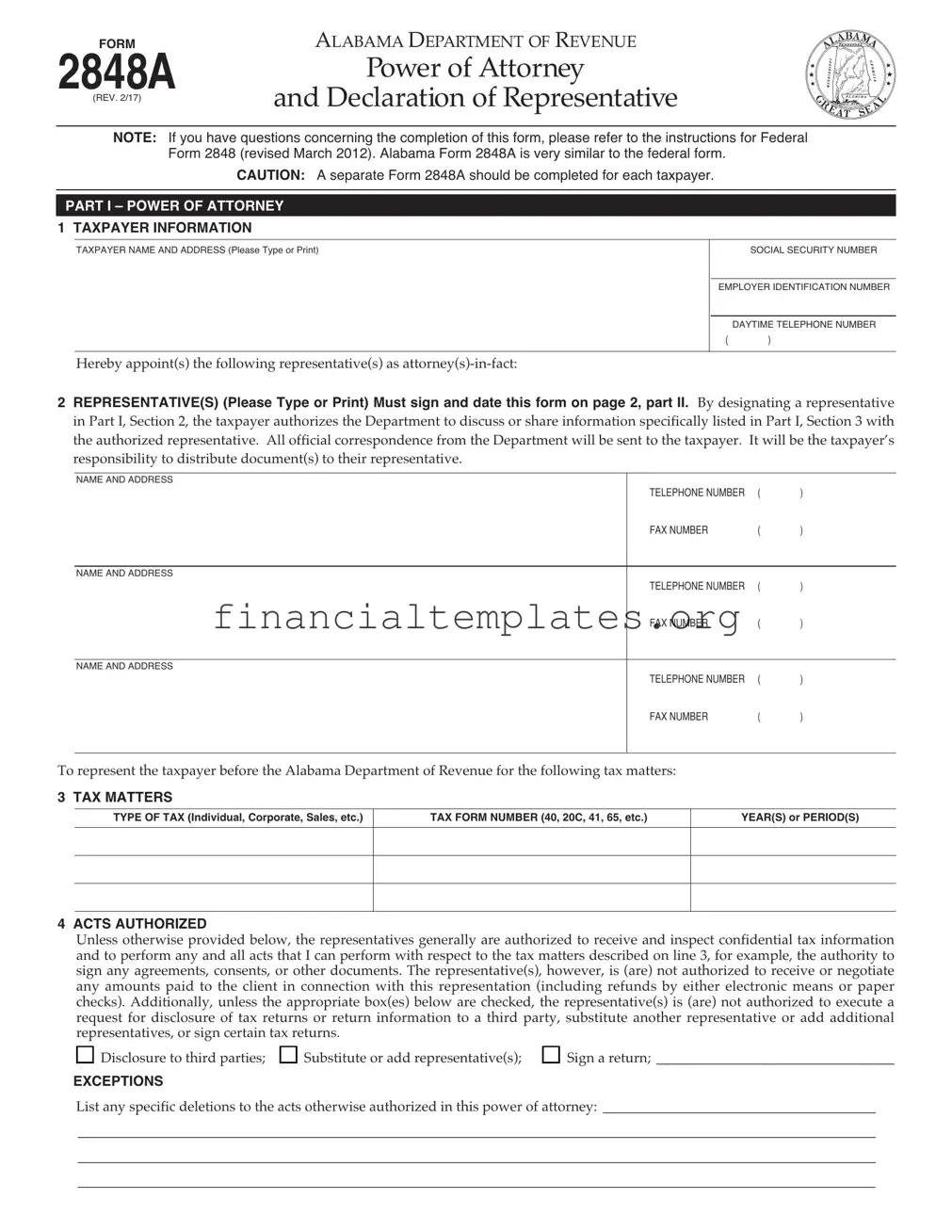 Get Tax POA 2848a Form