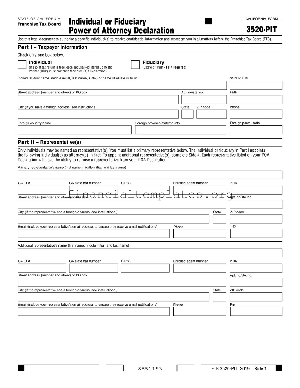 Get Tax POA 3520-PIT Form