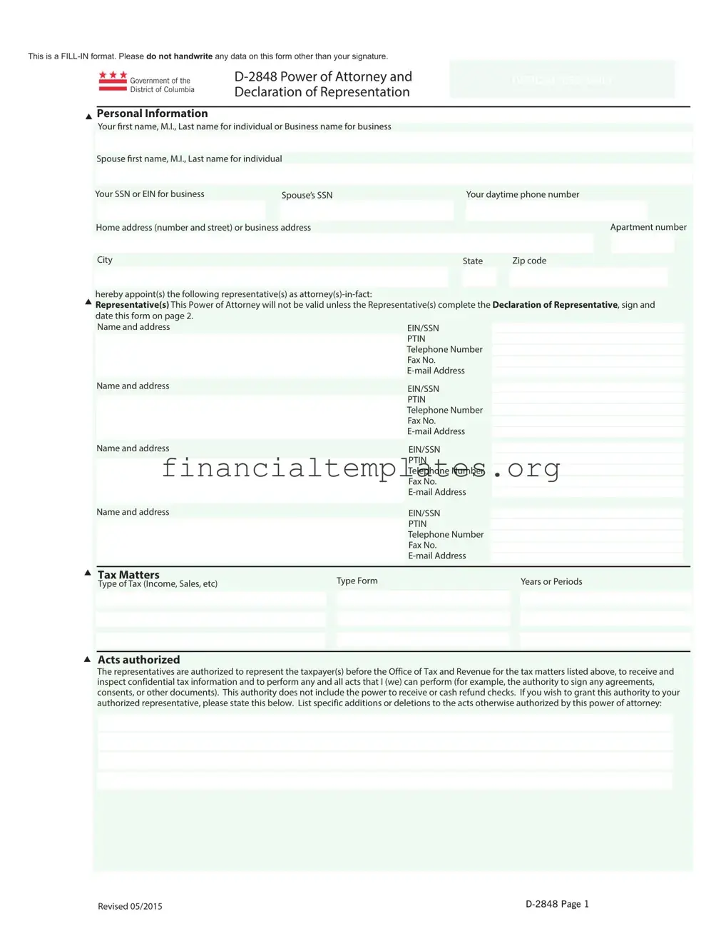 Get Tax POA D-2848 Form