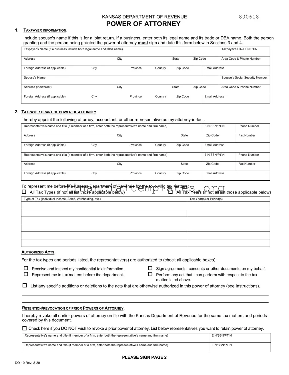 Get Tax POA DO-10 Form