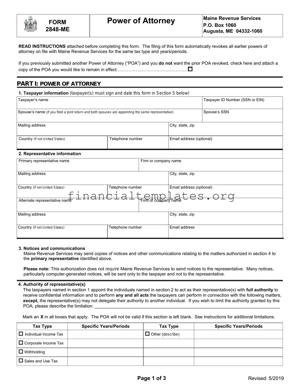 Get Tax POA form 2848-me Form