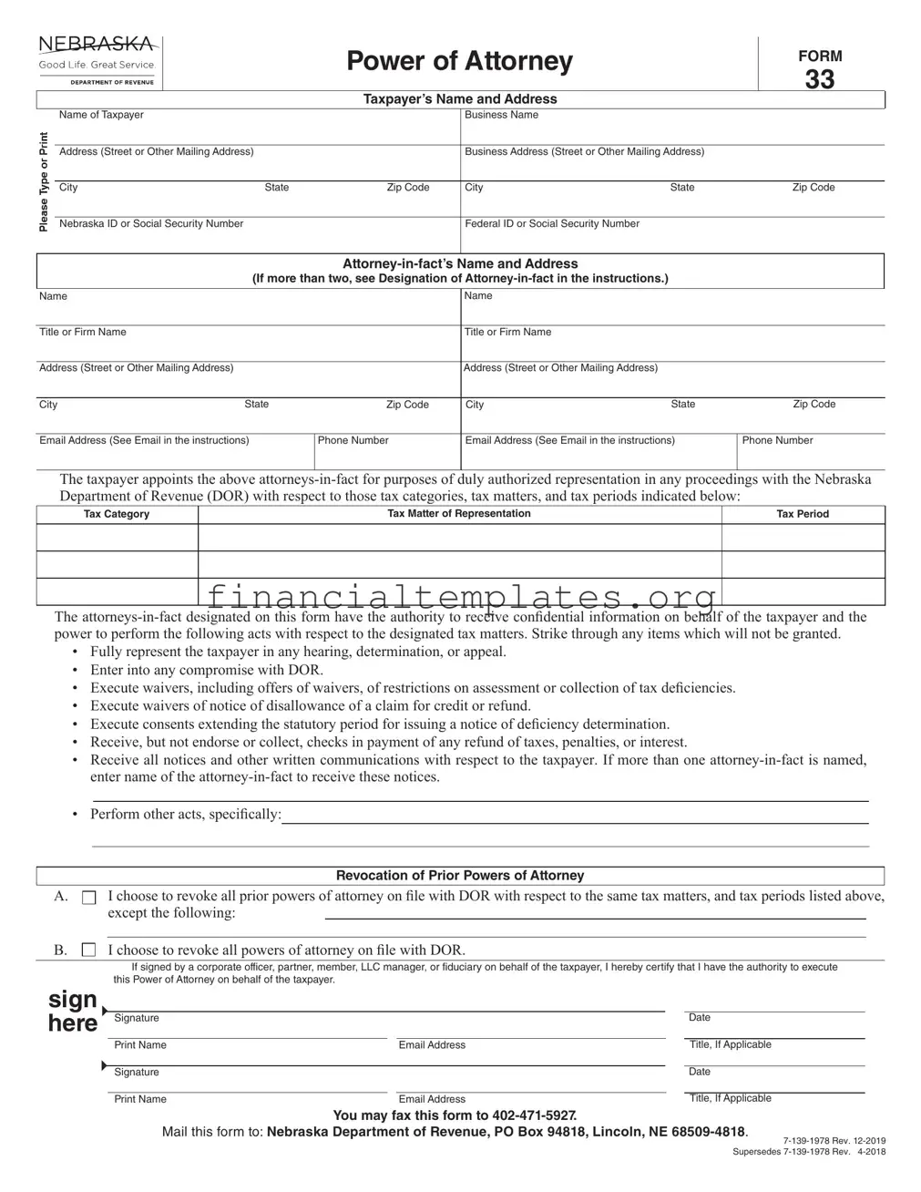 Get Tax POA form 33 Form