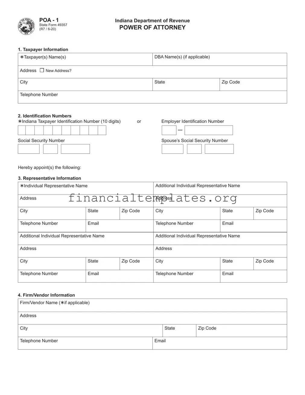 Get Tax POA form 49357 (POA-1) Form