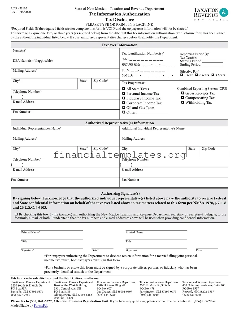 Get Tax POA form acd-31102 Form