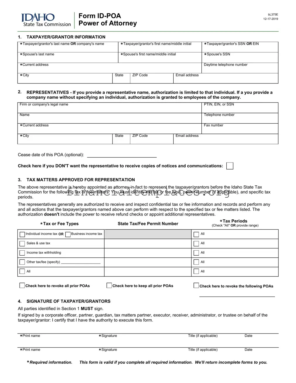 Get Tax POA form ID-POA Form