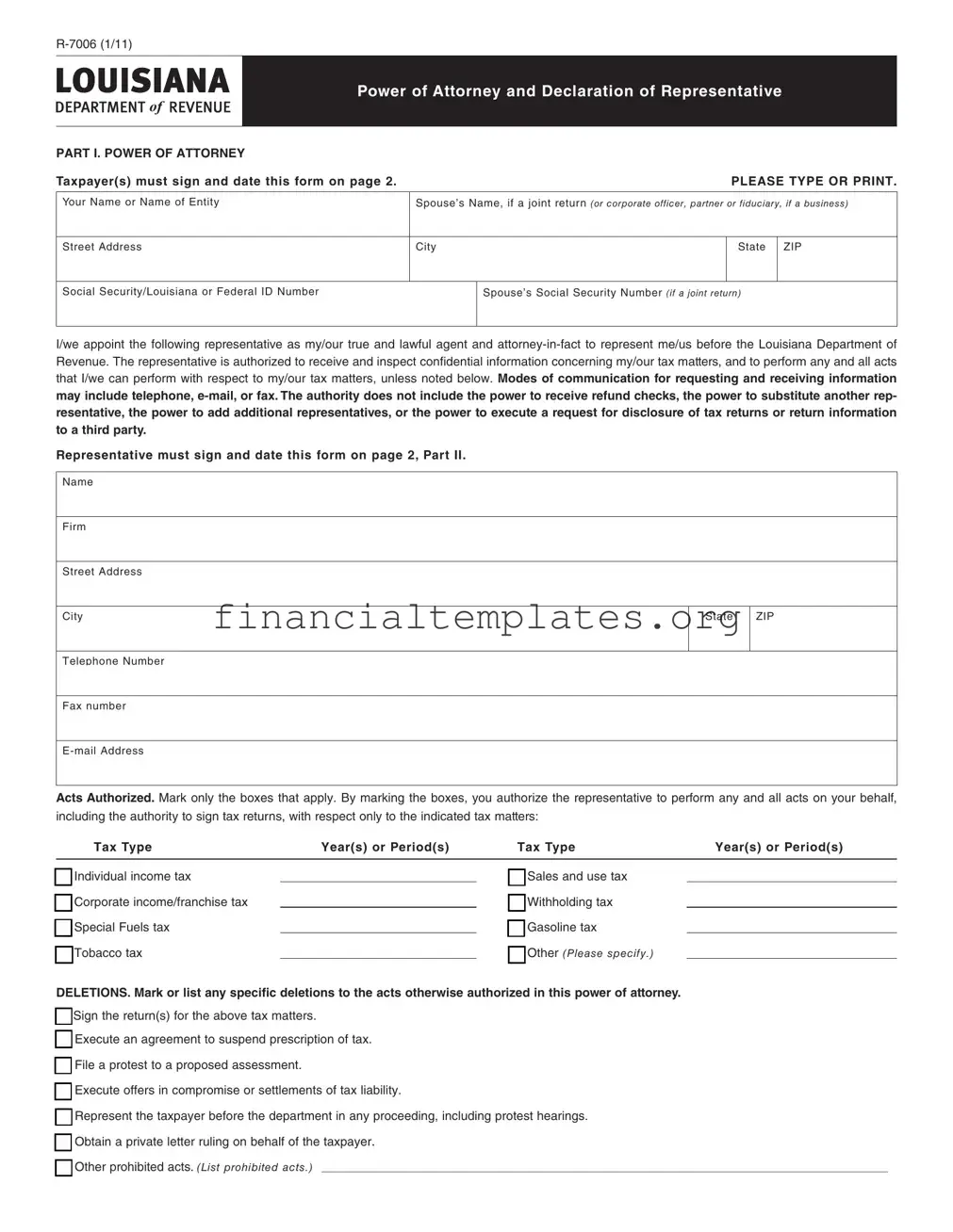 Get Tax POA form r-7006 Form