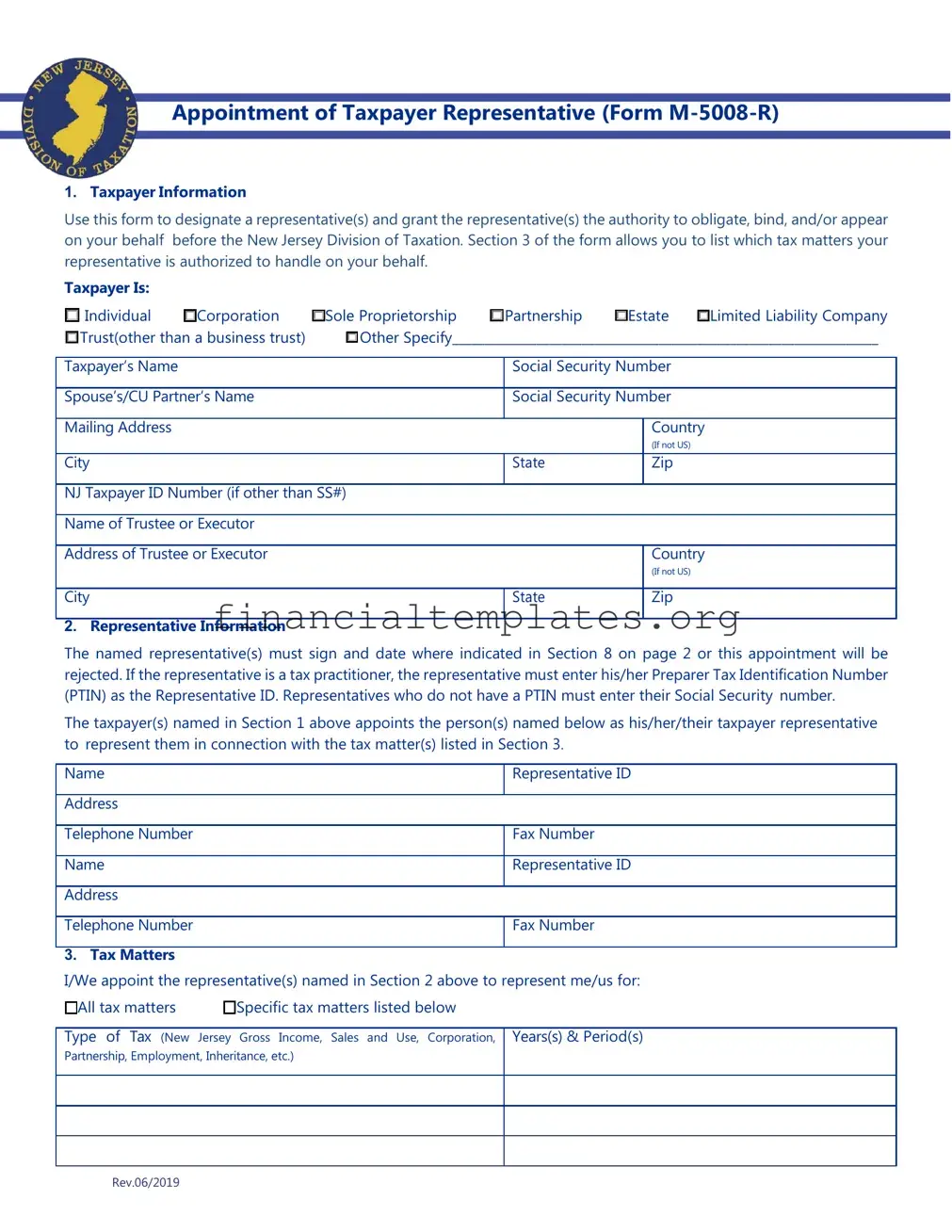 Get Tax POA m-5008-r Form