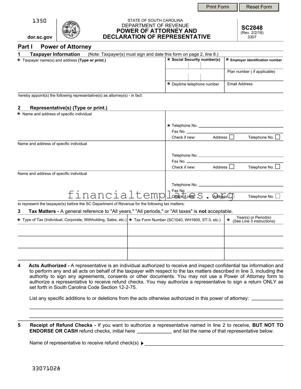Get Tax POA sc2848 Form
