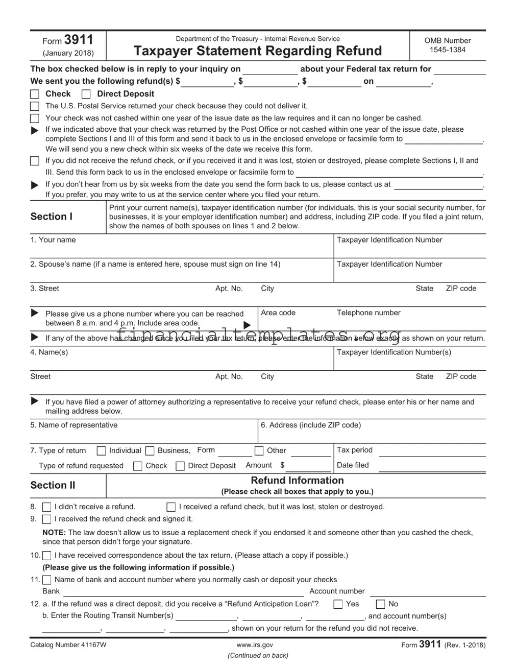 Get IRS 3911 Form