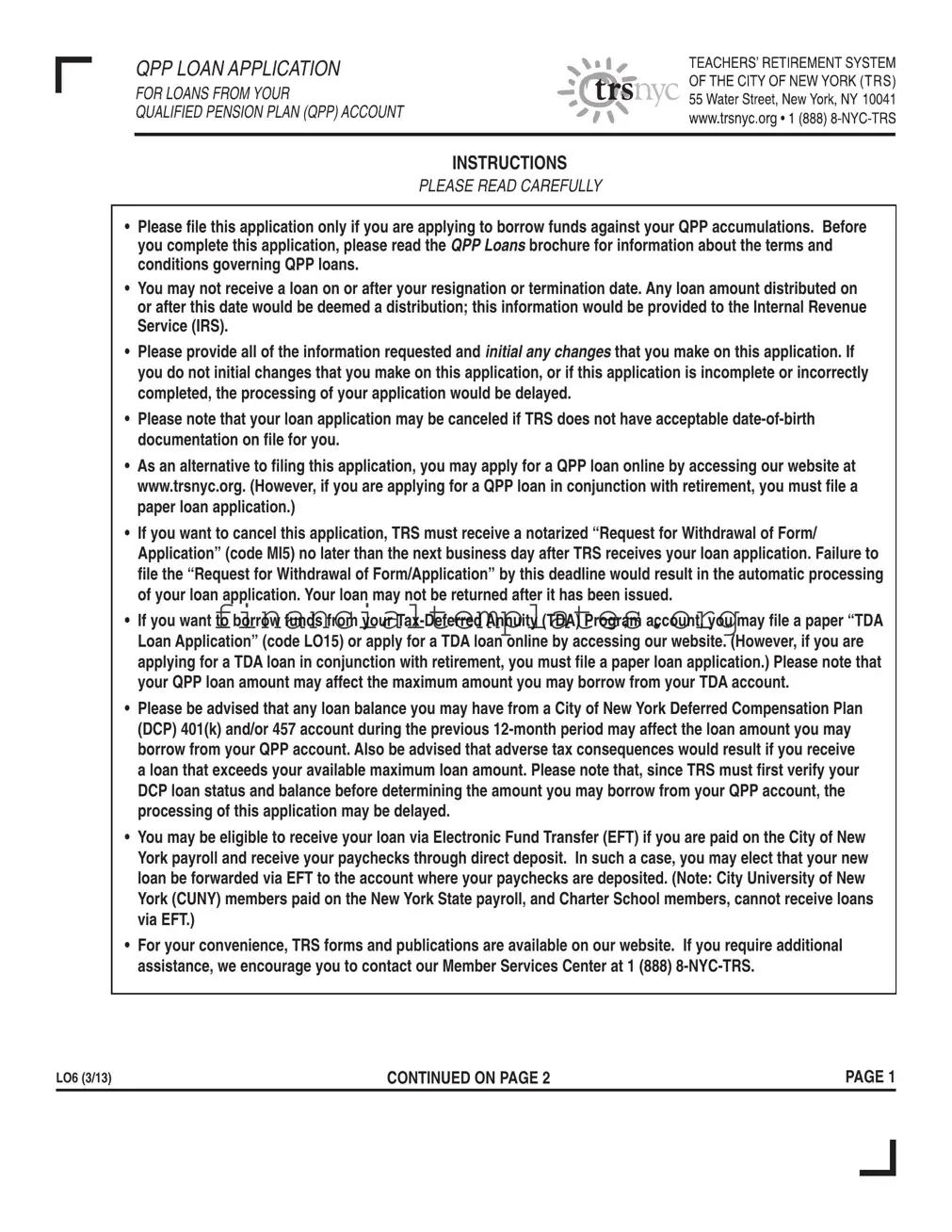 Get Trs Qpp Loan Application Form