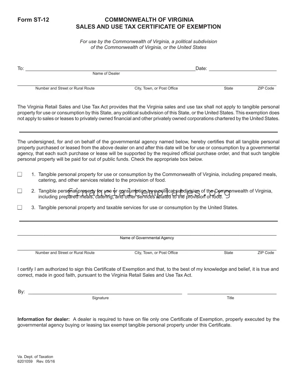Get Virginia Sales Tax Exemption Form
