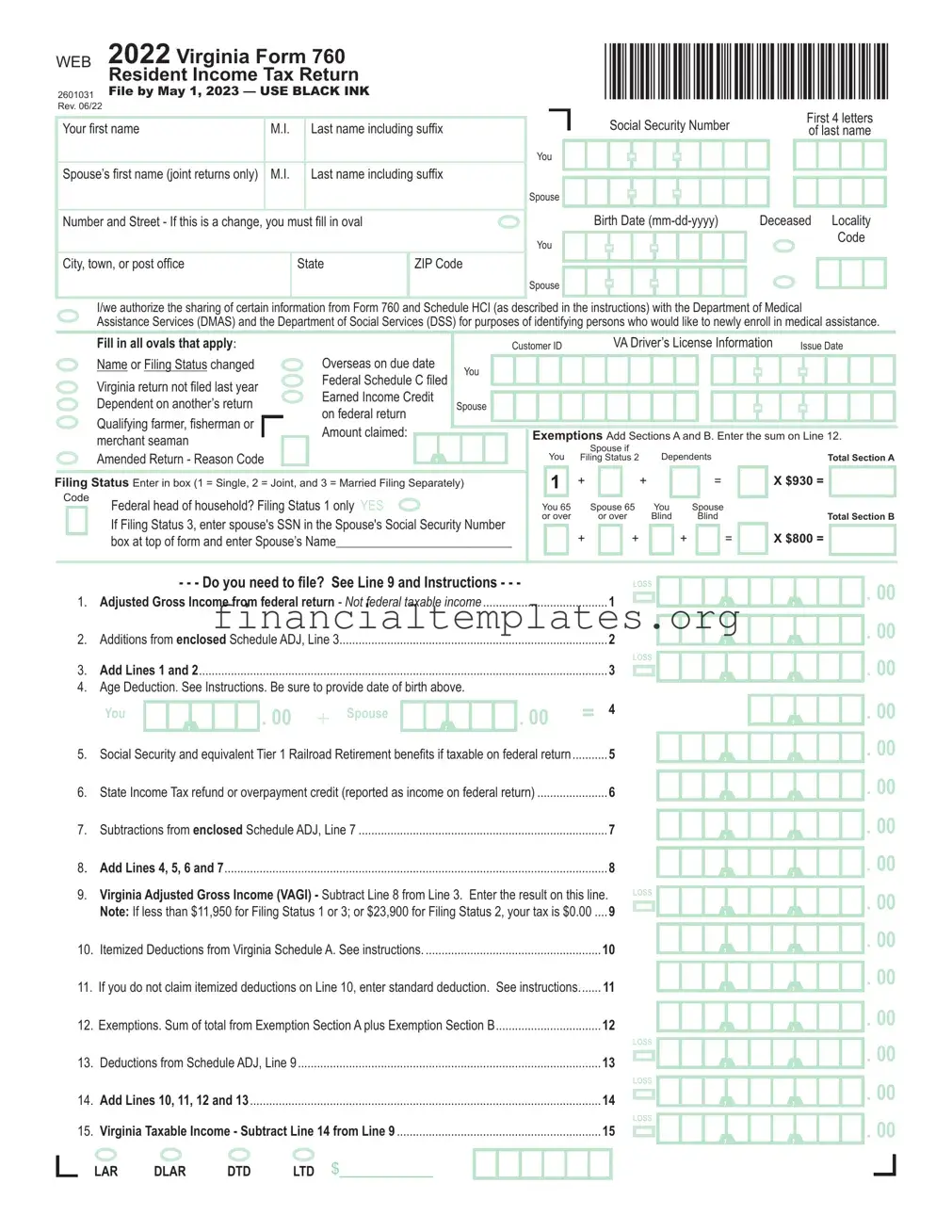 Get Virginia State Tax Return 760 Form
