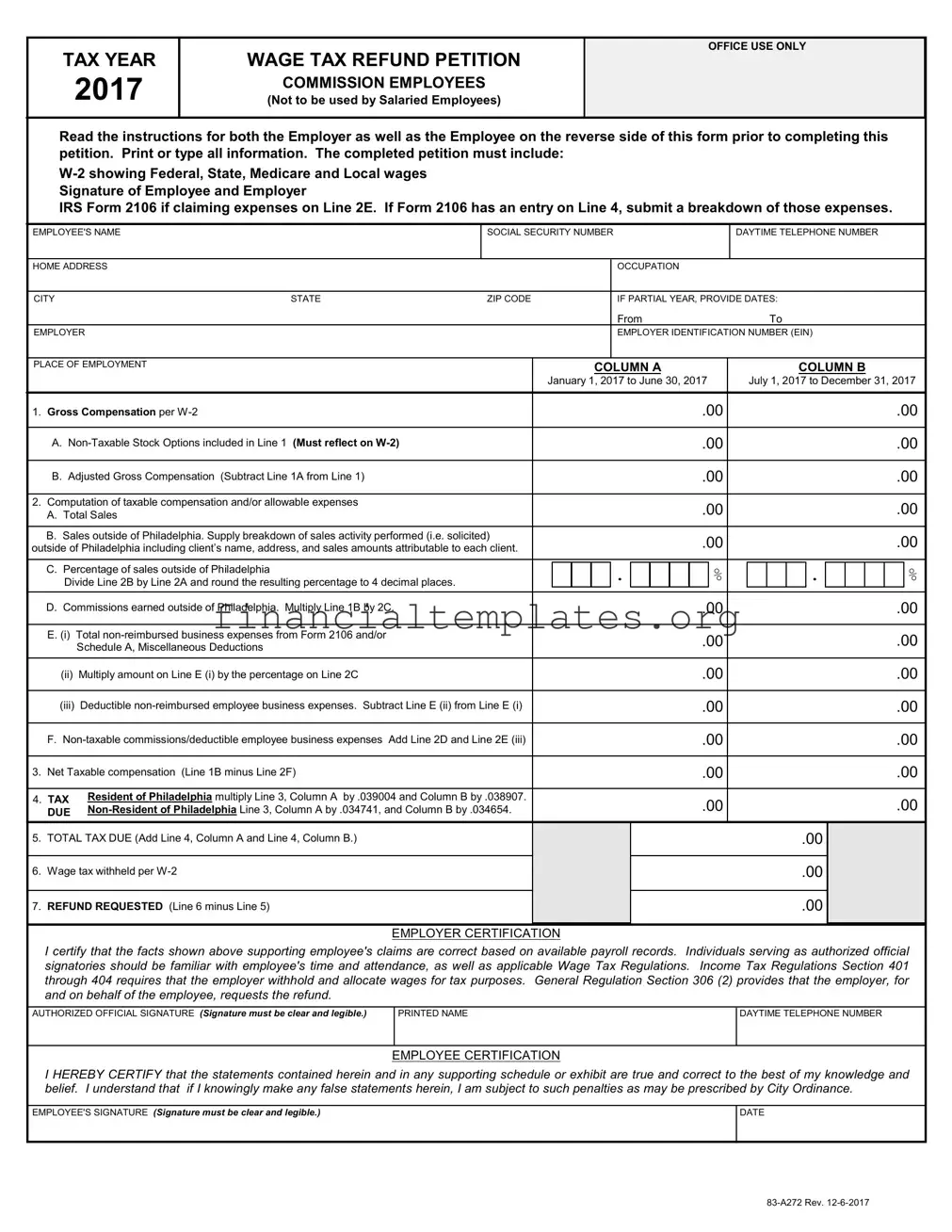 Get Wage Tax Refund Petititon Form