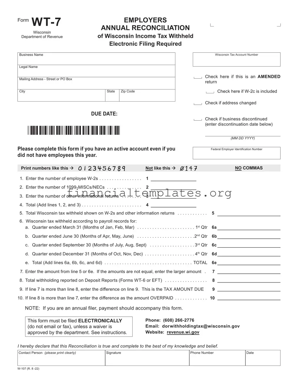 Get Wisconsin Wt 7 Tax Form